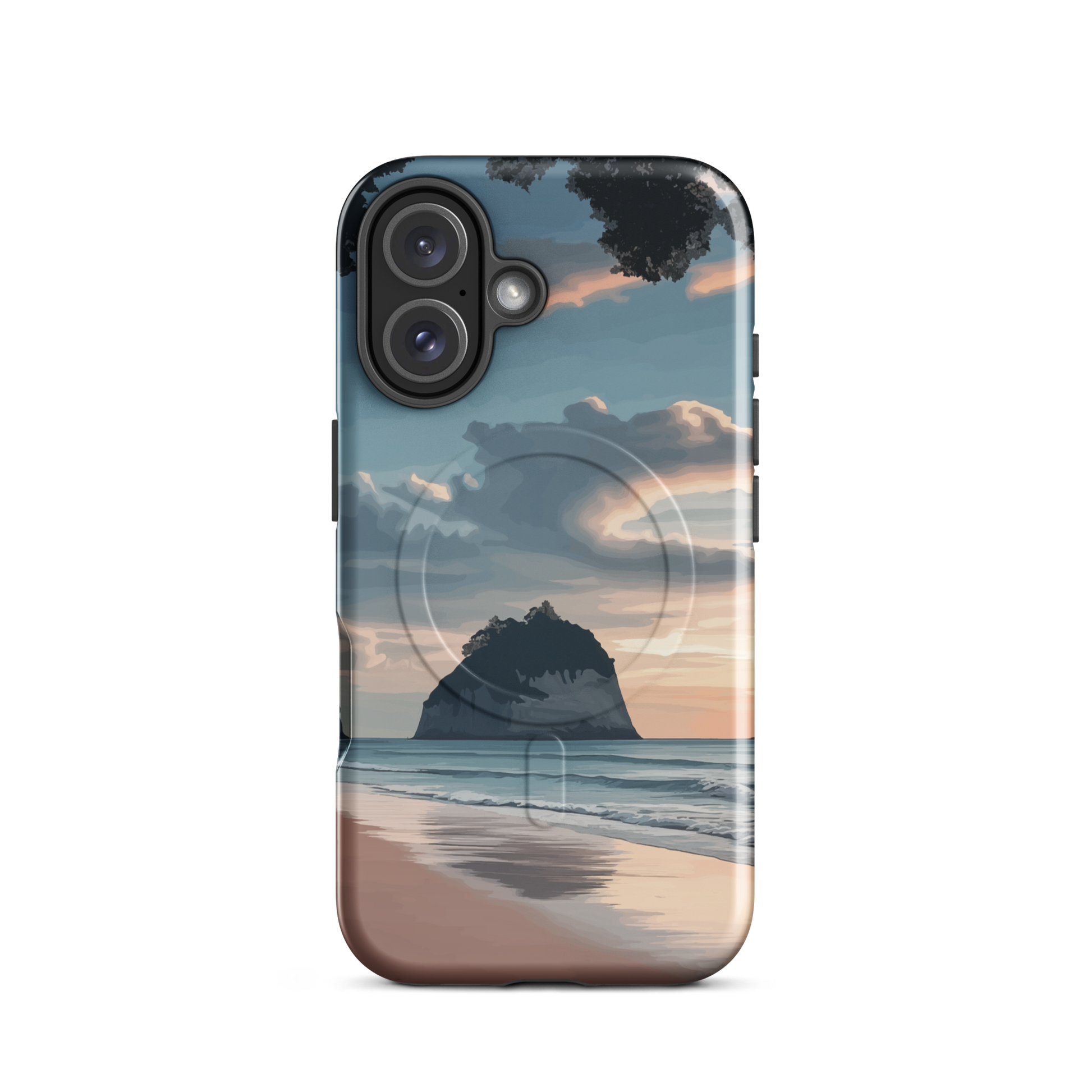 'Cathedral Cove' iPhone 16 MagSafe tough phone case - protective glossy case NZ Australia