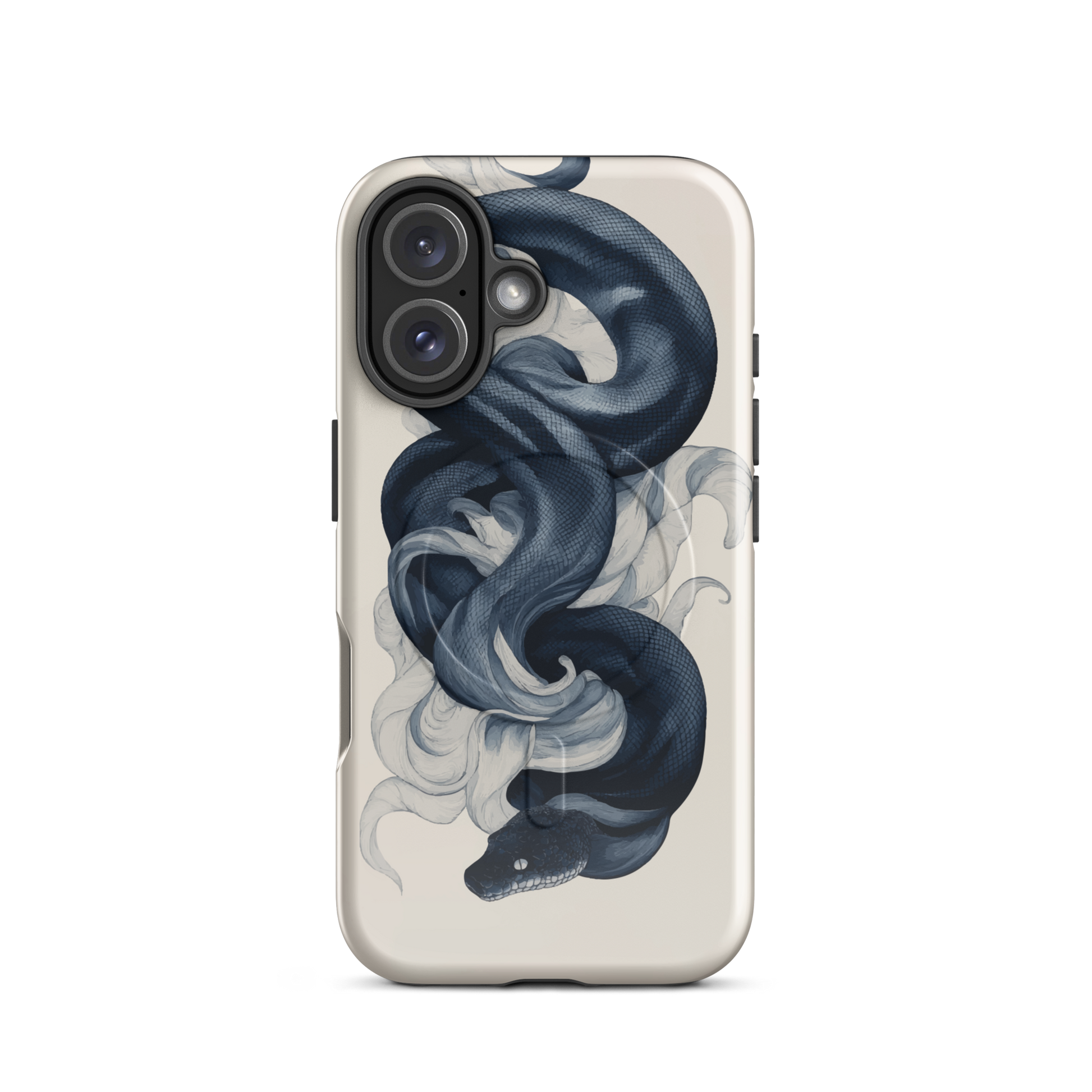 'Midnight Python' iPhone 16 MagSafe tough phone case - protective glossy case NZ Australia