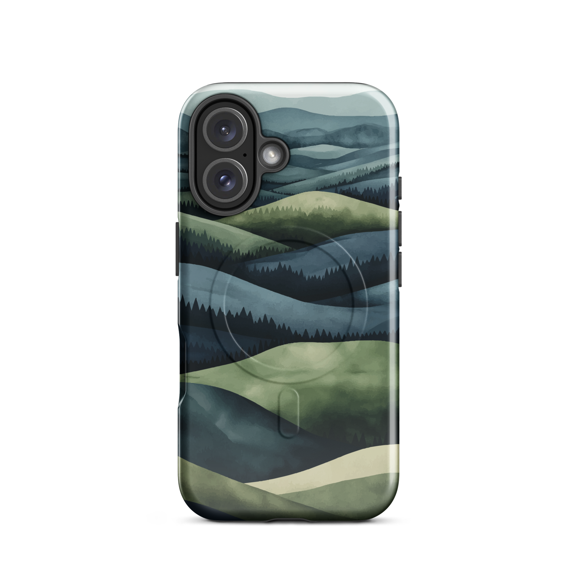 'Blue Mountains' iPhone 16 MagSafe tough phone case - protective glossy case NZ Australia