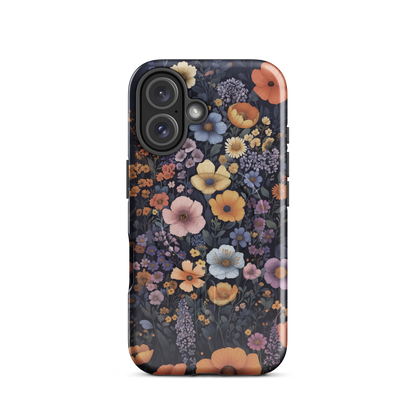 'Wildflowers' iPhone 16 MagSafe tough phone case - protective glossy case NZ Australia