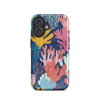 'Coral Reef' iPhone 16 MagSafe tough phone case - protective glossy case NZ Australia