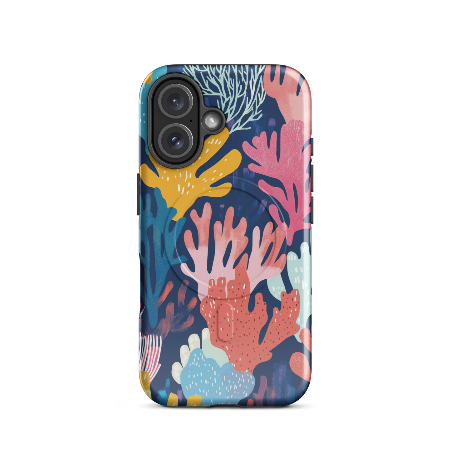 'Coral Reef' iPhone 16 MagSafe tough phone case - protective glossy case NZ Australia