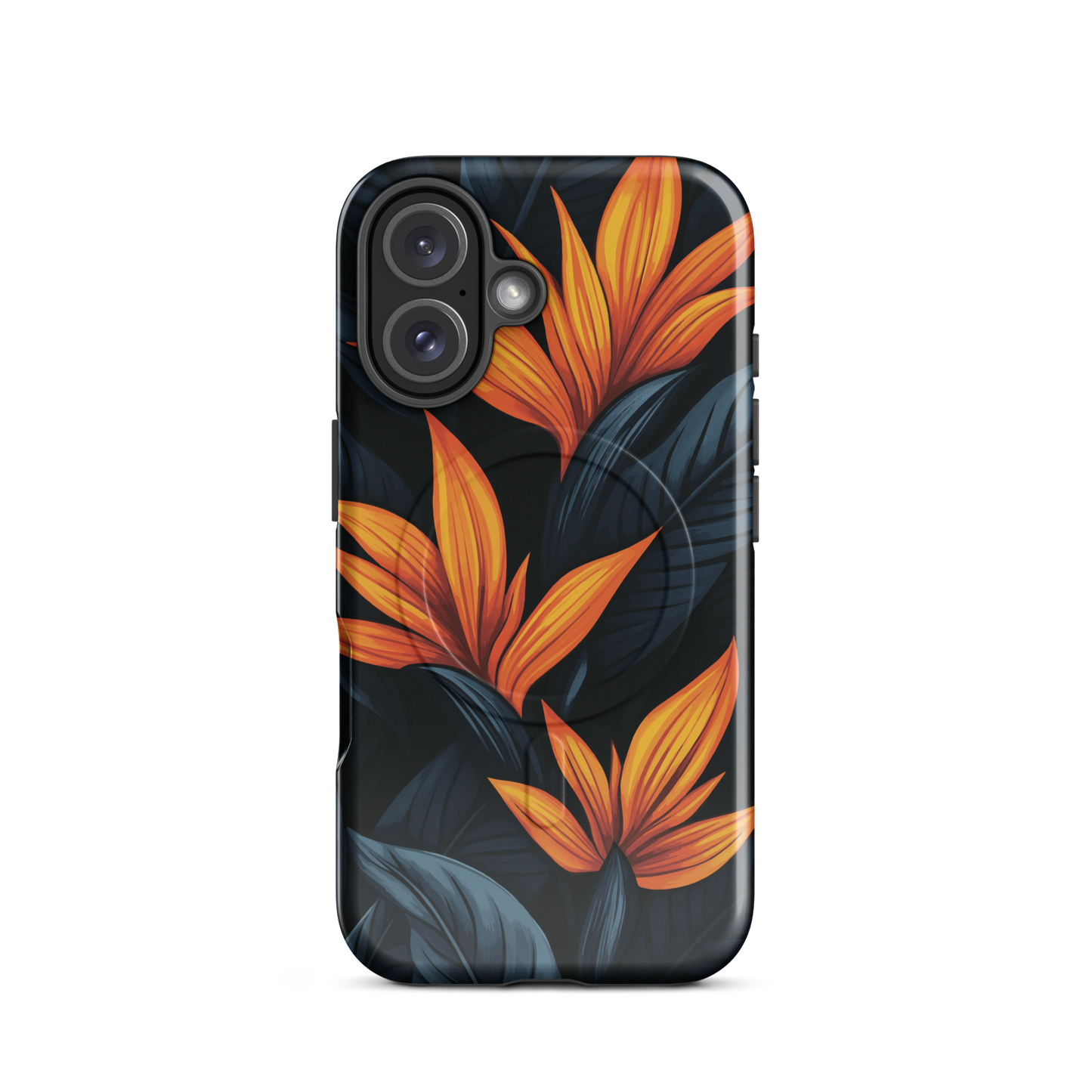 'Bird of Paradise' iPhone 16 MagSafe tough phone case - protective glossy case NZ Australia