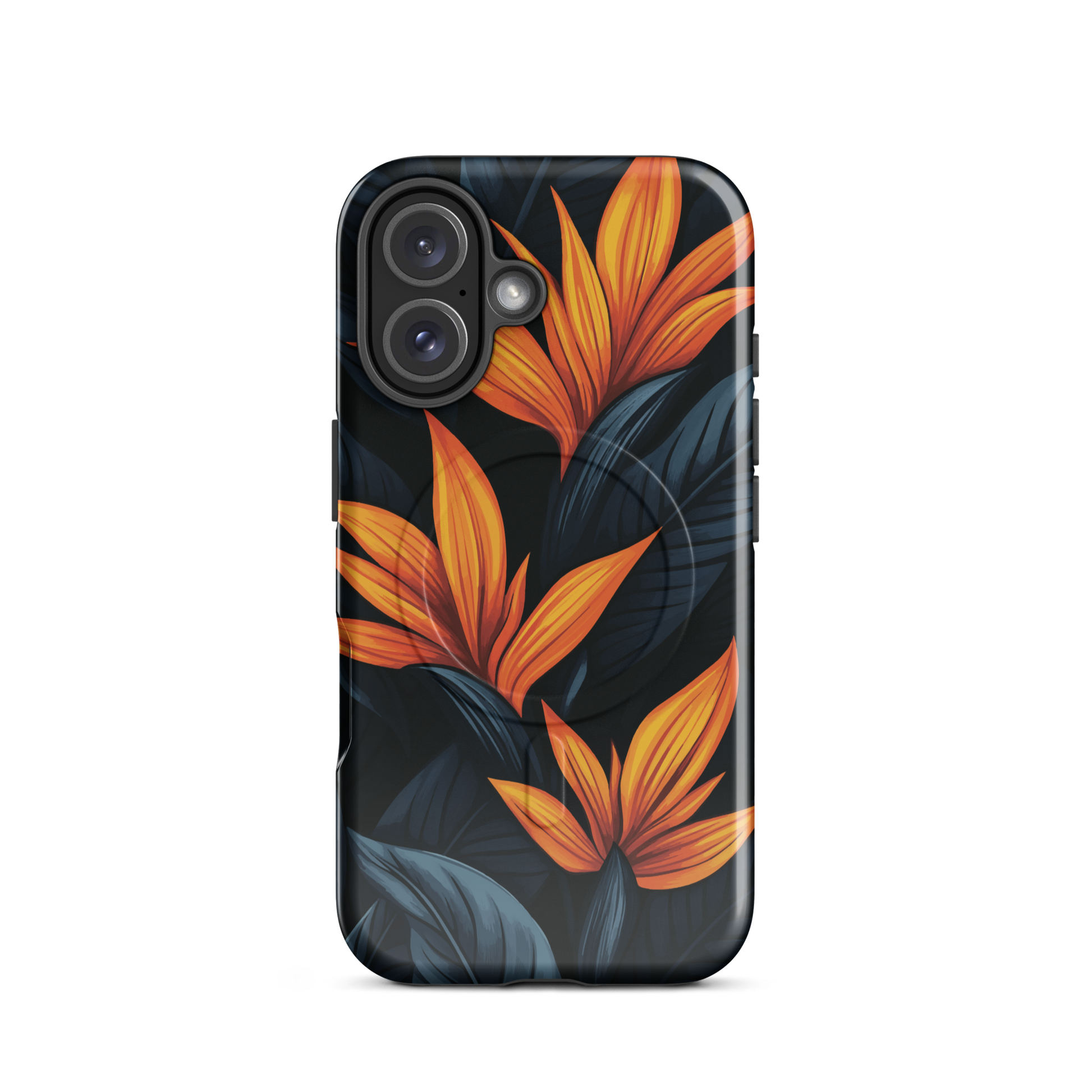 'Bird of Paradise' iPhone 16 MagSafe tough phone case - protective glossy case NZ Australia