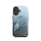 'White Heron in the Mist' iPhone 16 MagSafe tough phone case - protective glossy case NZ Australia