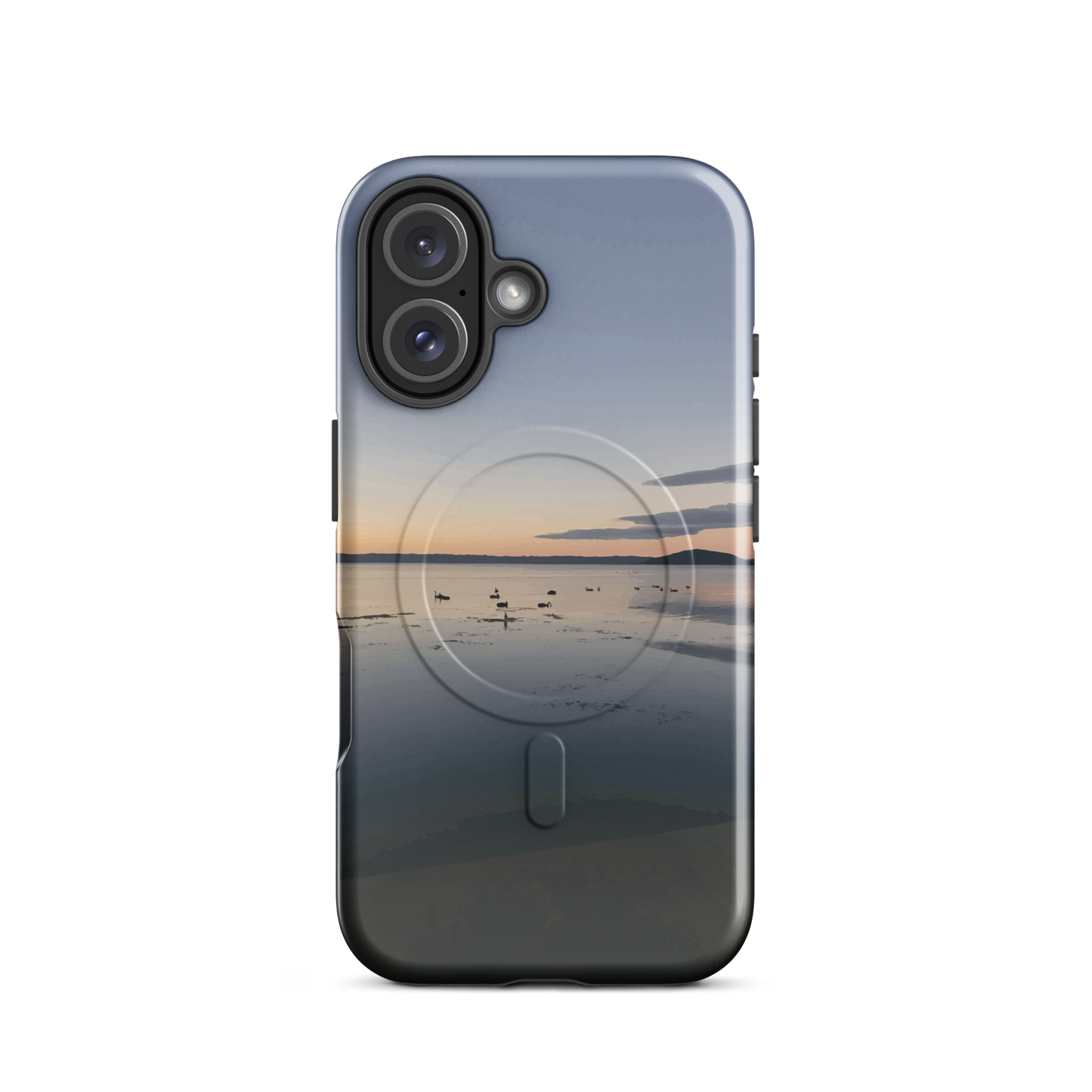 'Whispers on the Lake' iPhone 16 MagSafe tough phone case - protective glossy case NZ Australia