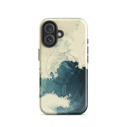 'Rising Swell' iPhone 16 MagSafe tough phone case - protective glossy case NZ Australia