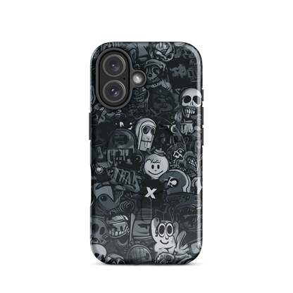 'Midnight Stickers' iPhone 16 MagSafe tough phone case - protective glossy case NZ Australia