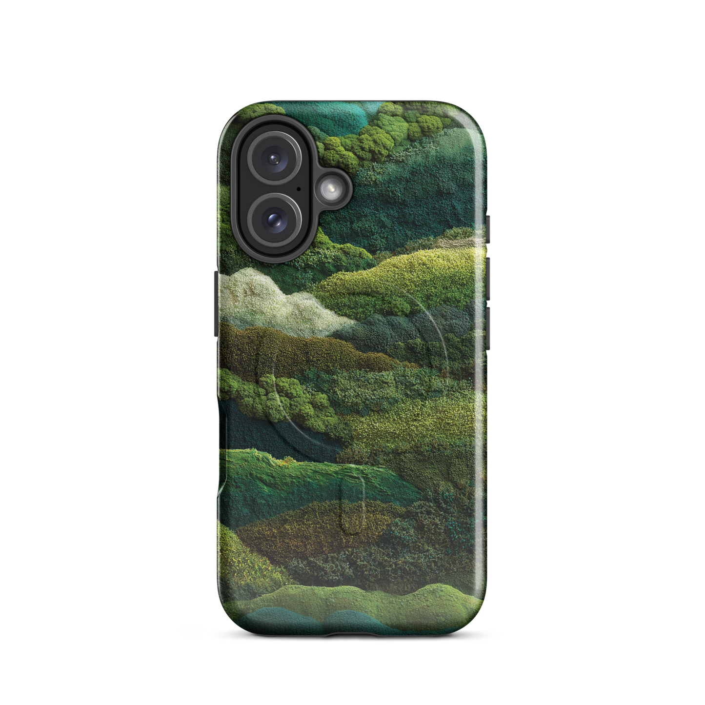 'Forest Layers' iPhone 16 MagSafe tough phone case - protective glossy case NZ Australia