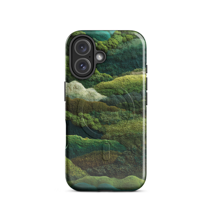'Forest Layers' iPhone 16 MagSafe tough phone case - protective glossy case NZ Australia