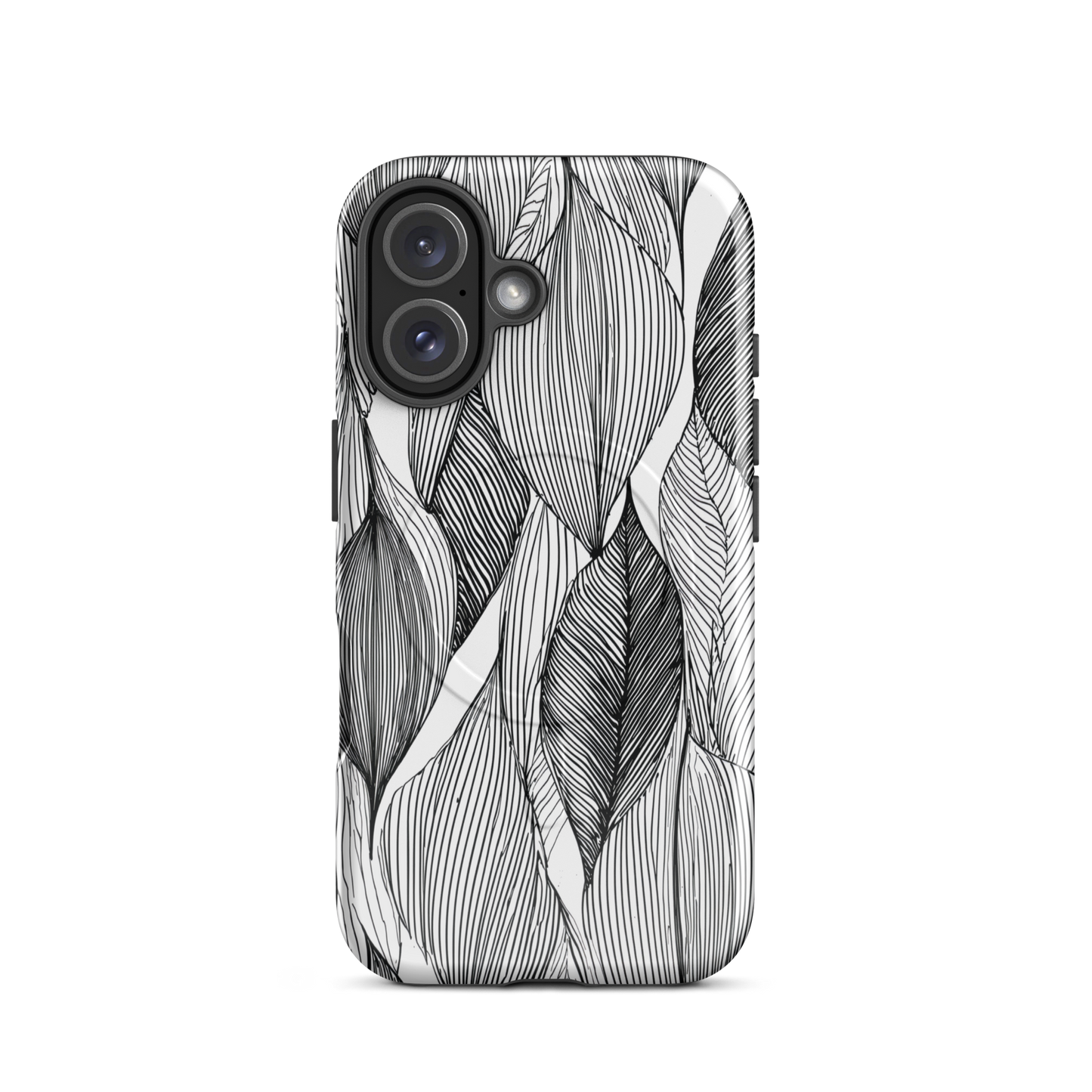 'Botanical Lines' iPhone 16 MagSafe tough phone case - protective glossy case NZ Australia