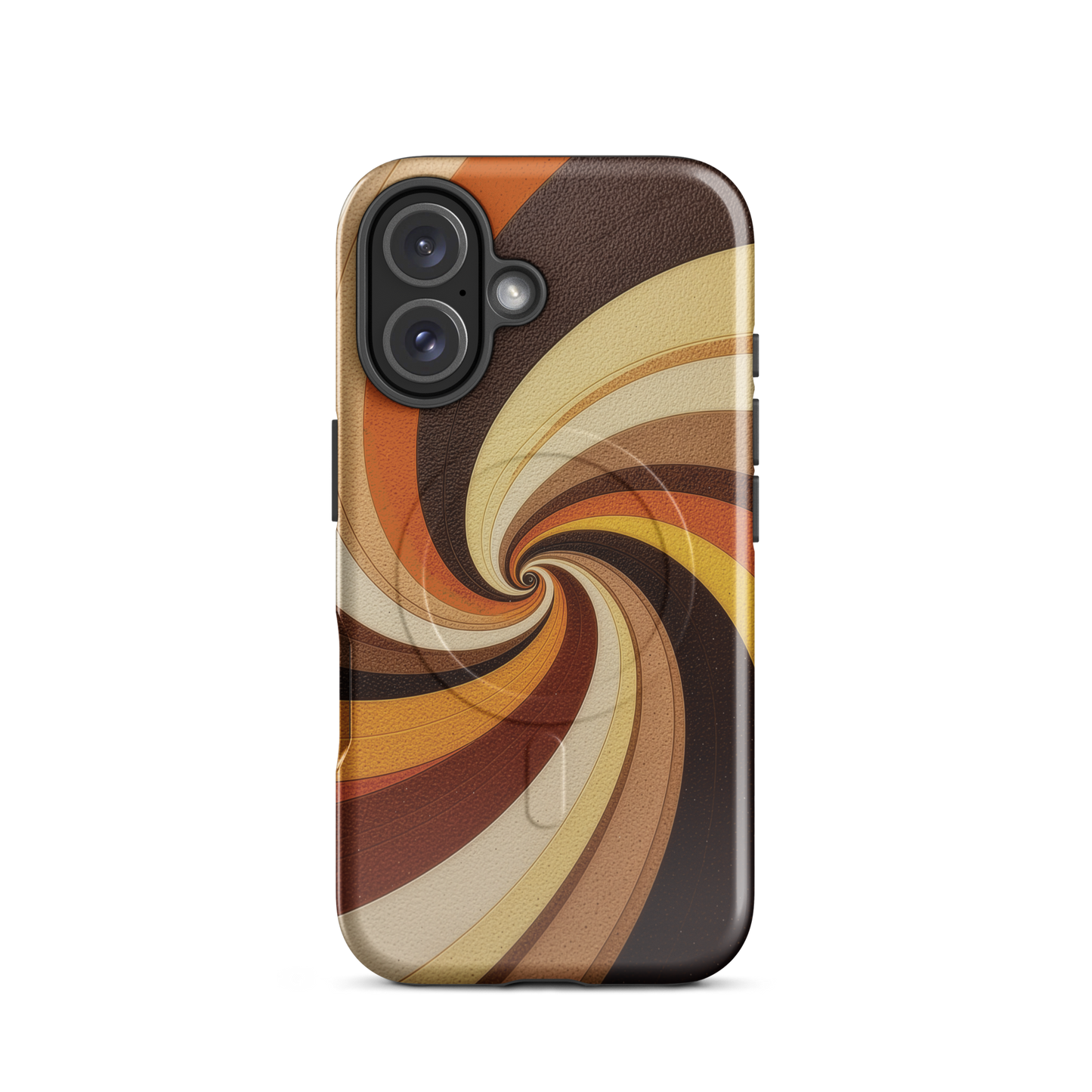 'Golden Swirl' iPhone 16 MagSafe tough phone case - protective glossy case NZ Australia