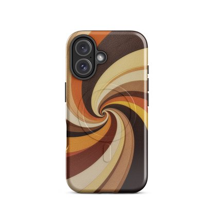 'Golden Swirl' iPhone 16 MagSafe tough phone case - protective glossy case NZ Australia