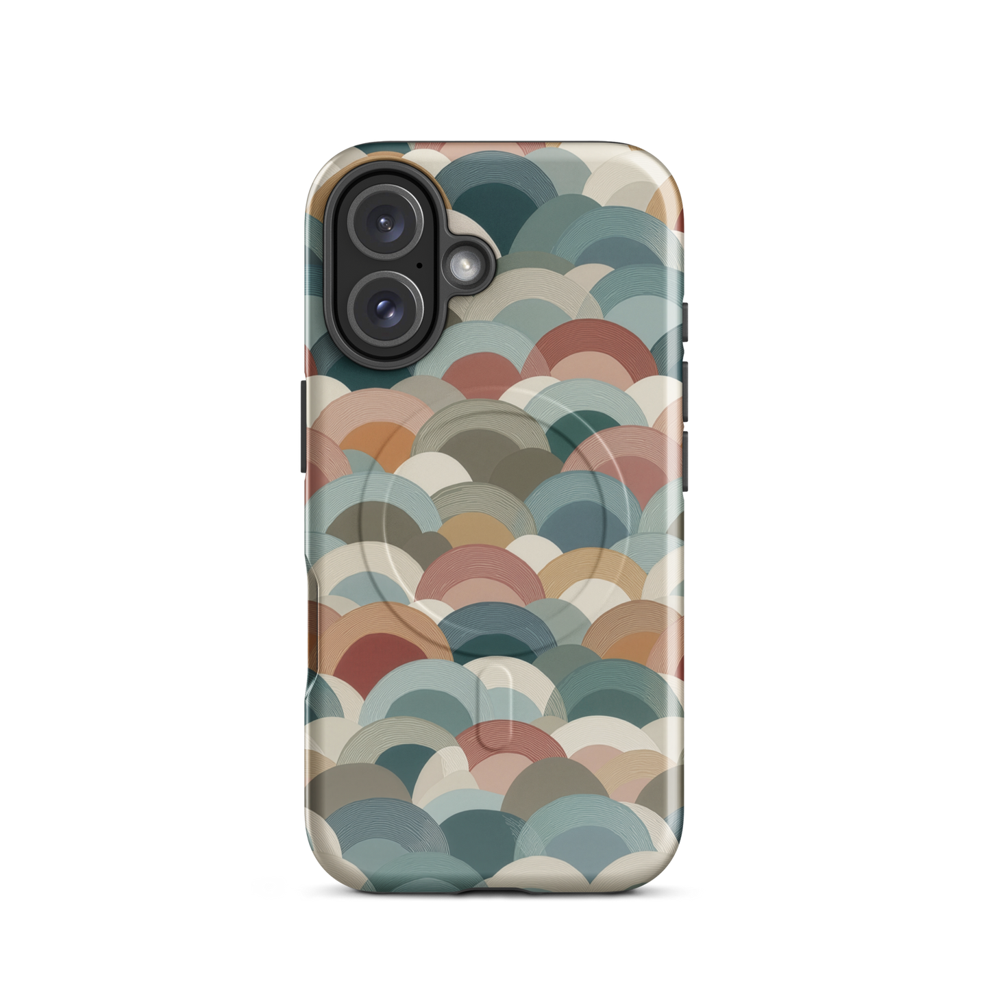 'Warm Horizons' iPhone 16 MagSafe tough phone case - protective glossy case NZ Australia