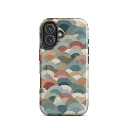 'Warm Horizons' iPhone 16 MagSafe tough phone case - protective glossy case NZ Australia