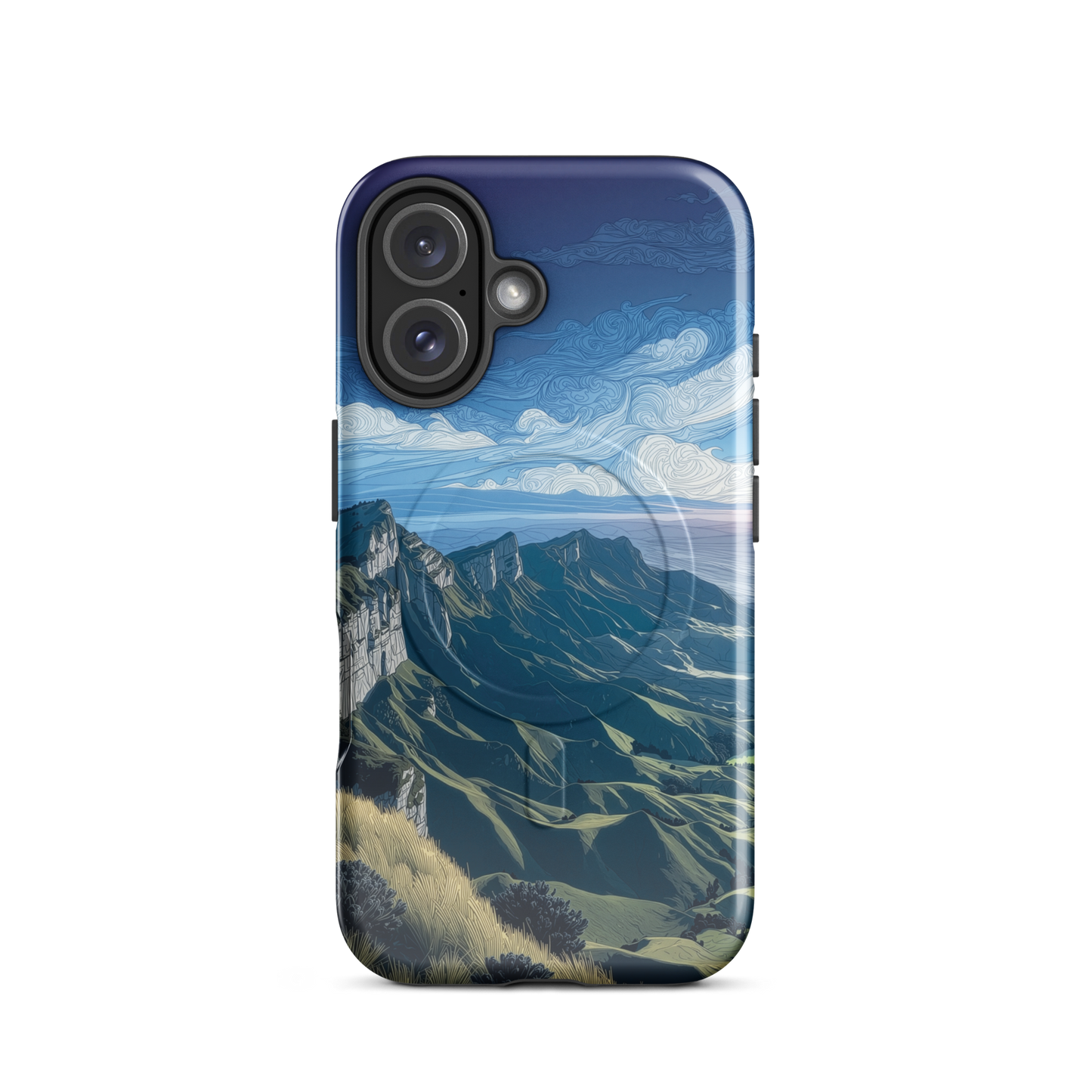'Te Mata Peak' iPhone 16 MagSafe tough phone case - protective glossy case NZ Australia