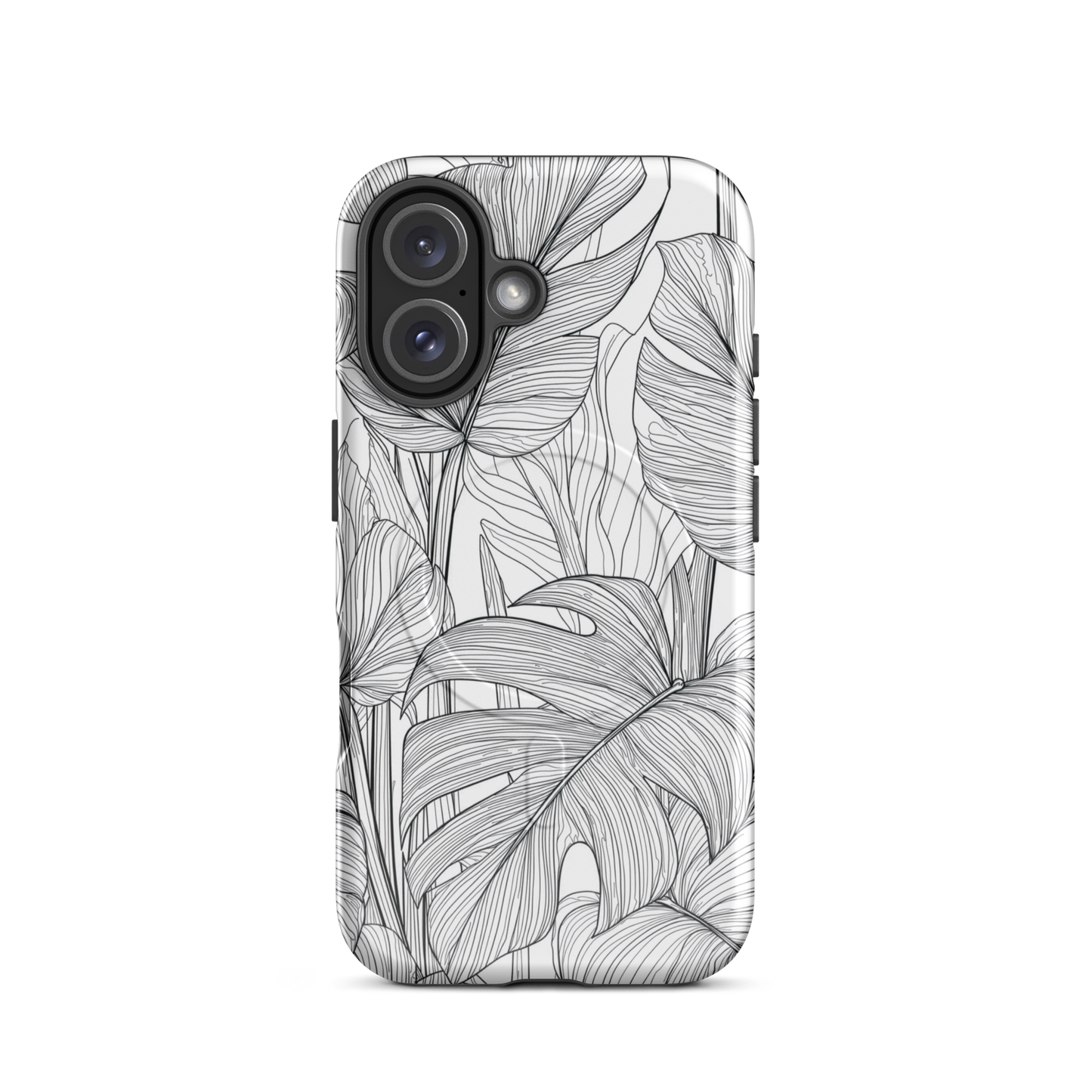 'Tropical Lines' iPhone 16 MagSafe tough phone case - protective glossy case NZ Australia