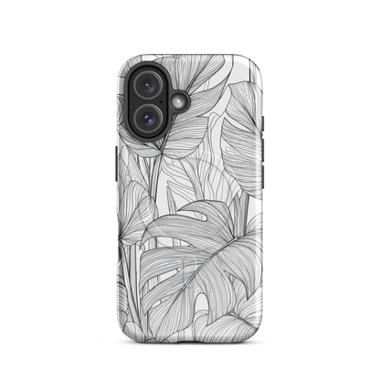 'Tropical Lines' iPhone 16 MagSafe tough phone case - protective glossy case NZ Australia