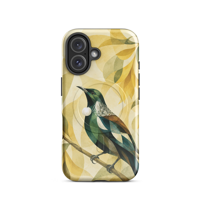 'Tui' iPhone 16 MagSafe tough phone case - protective glossy case NZ Australia