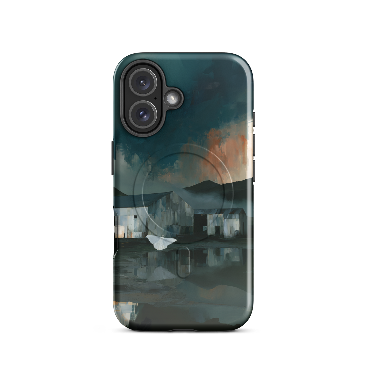 'Evening Flight' iPhone 16 MagSafe phone case - protective glossy case NZ Australia
