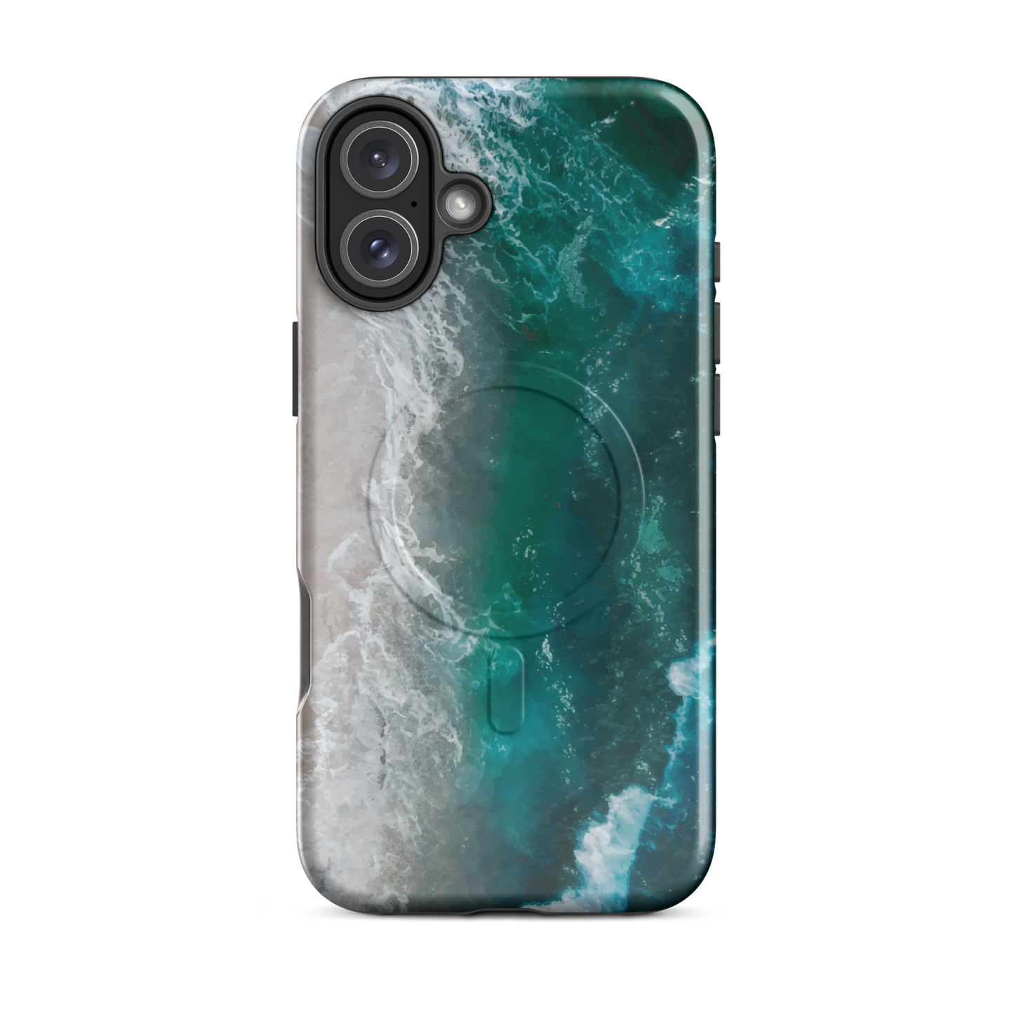 'Ocean View' iPhone 16 Plus MagSafe tough phone case - protective glossy case NZ Australia