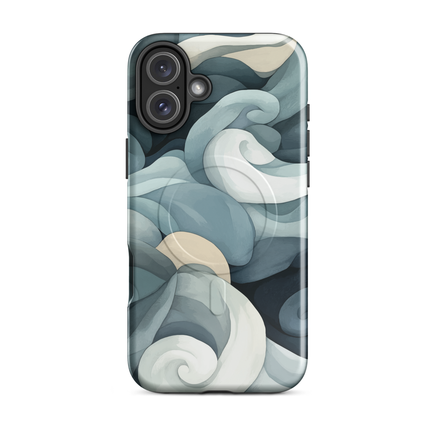 'Ebb and Flow' iPhone 16 Plus MagSafe tough phone case - protective glossy case NZ Australia