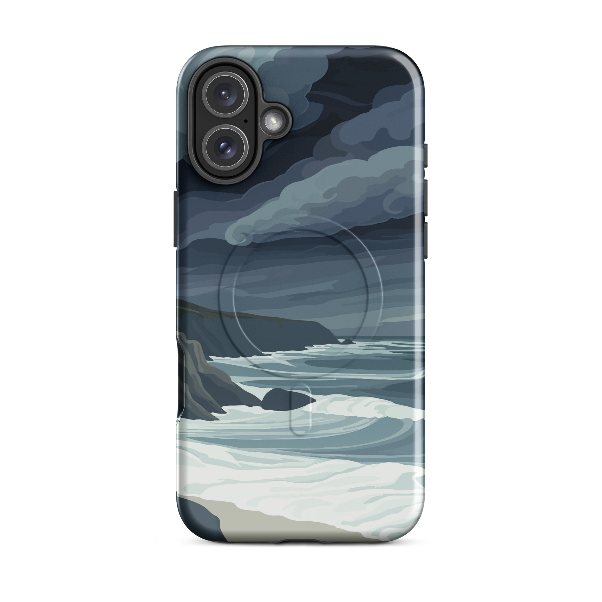 'Cape Kidnappers' iPhone 16 Plus MagSafe tough phone case - protective glossy case NZ Australia