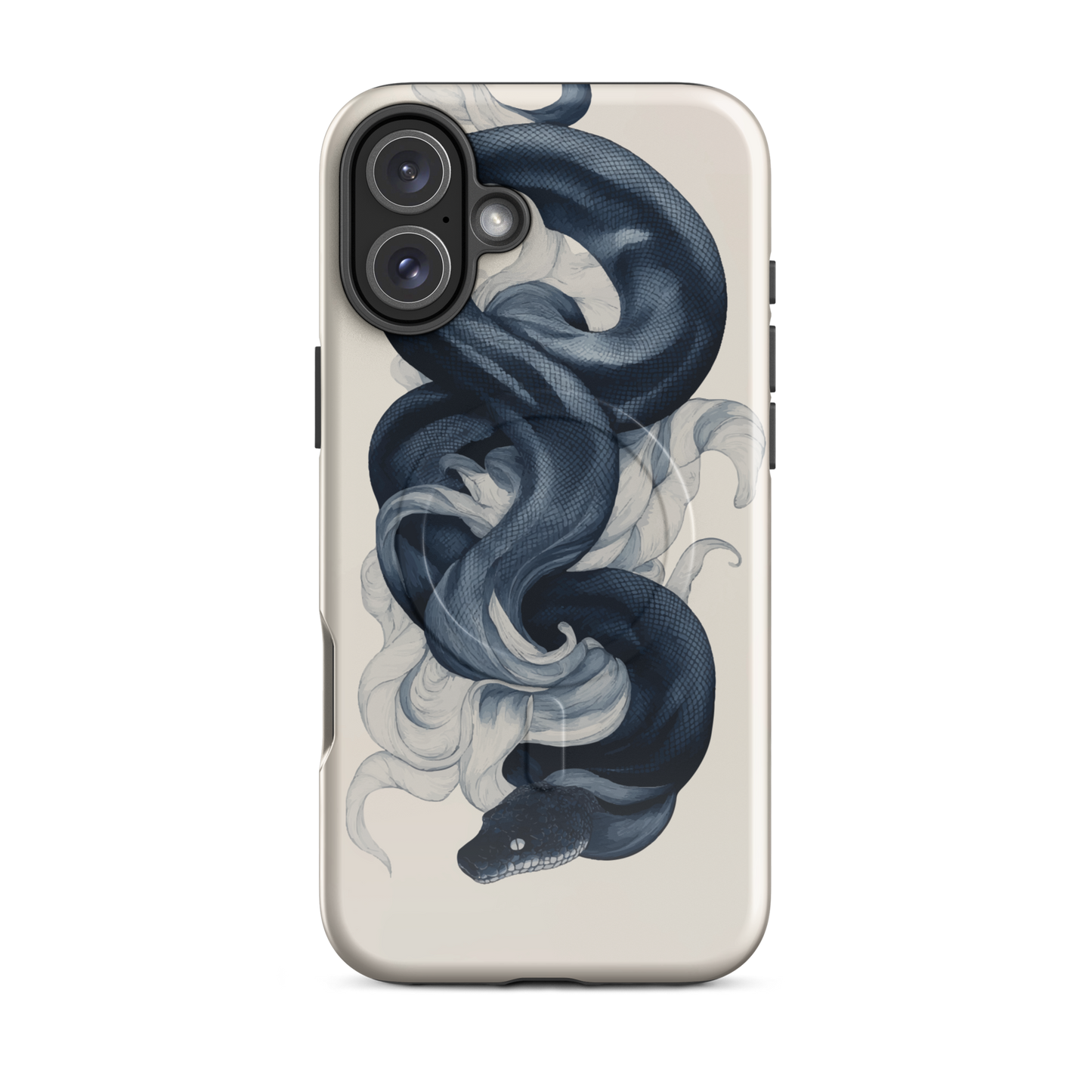 'Midnight Python' iPhone 16 Plus MagSafe tough phone case - protective glossy case NZ Australia