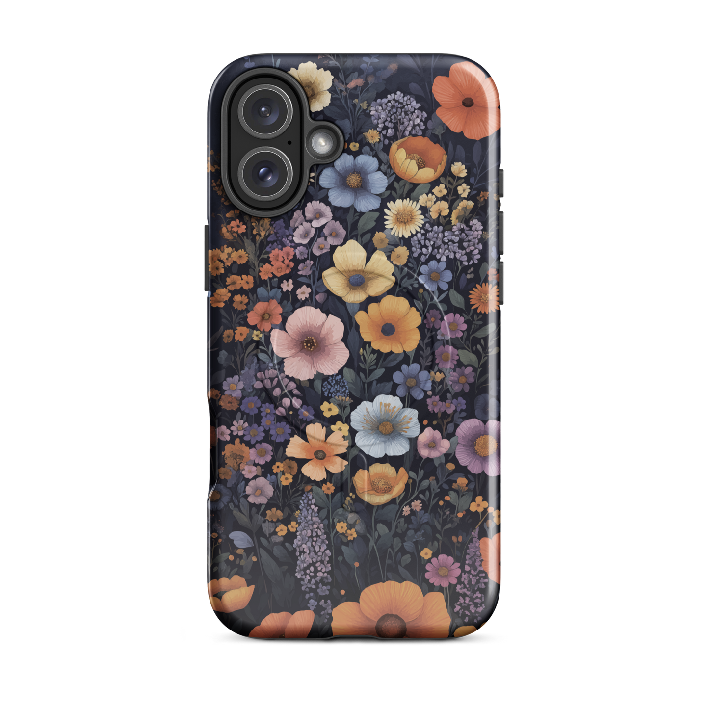 'Wildflowers' iPhone 16 Plus MagSafe tough phone case - protective glossy case NZ Australia