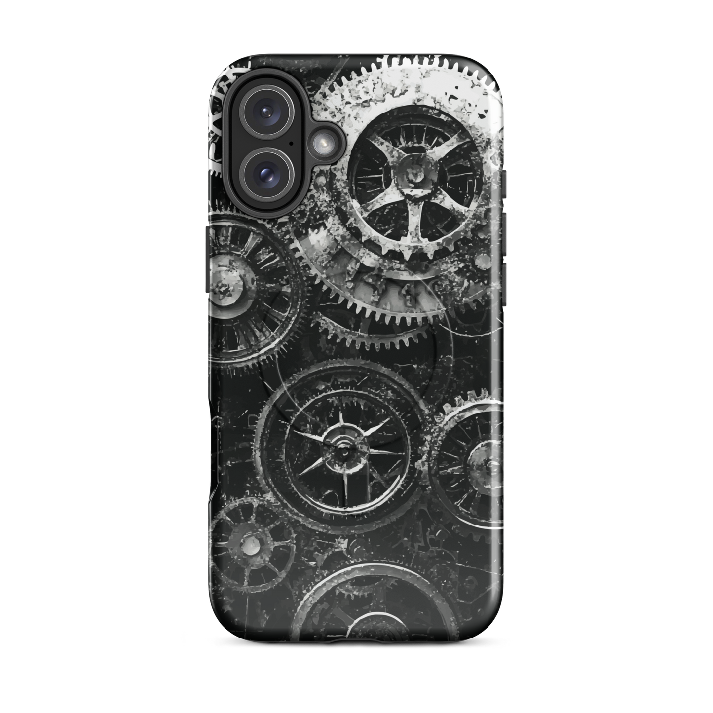 'Clockwork' iPhone 16 Plus MagSafe tough phone case - protective glossy case NZ Australia