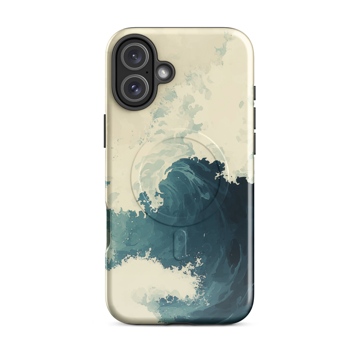 'Rising Swell' iPhone 16 Plus MagSafe tough phone case - protective glossy case NZ Australia