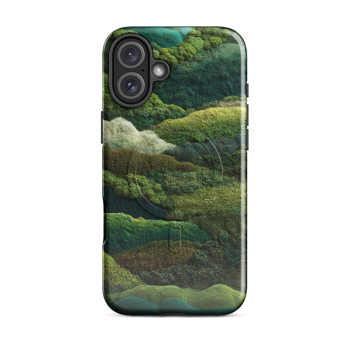 'Forest Layers' iPhone 16 Plus MagSafe tough phone case - protective glossy case NZ Australia
