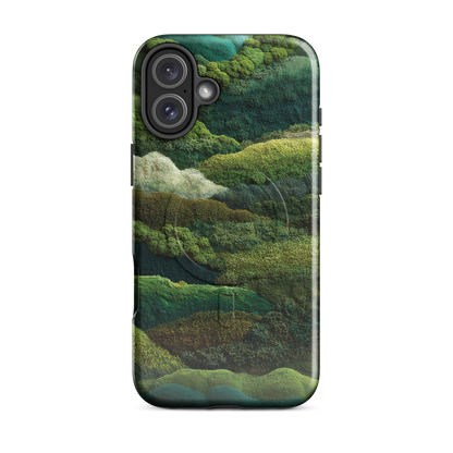 'Forest Layers' iPhone 16 Plus MagSafe tough phone case - protective glossy case NZ Australia