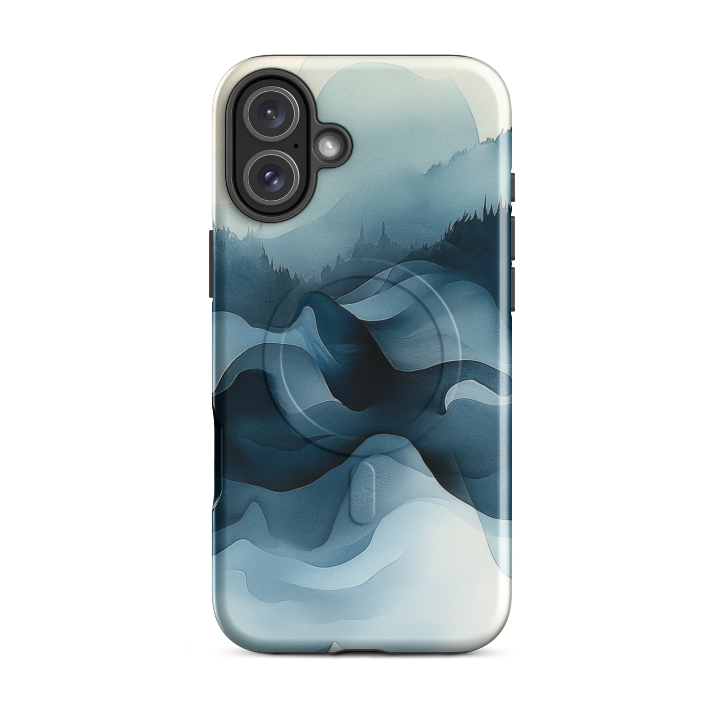 'Still Valleys' iPhone 16 Plus MagSafe tough phone case - protective glossy case NZ Australia