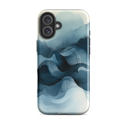 'Still Valleys' iPhone 16 Plus MagSafe tough phone case - protective glossy case NZ Australia