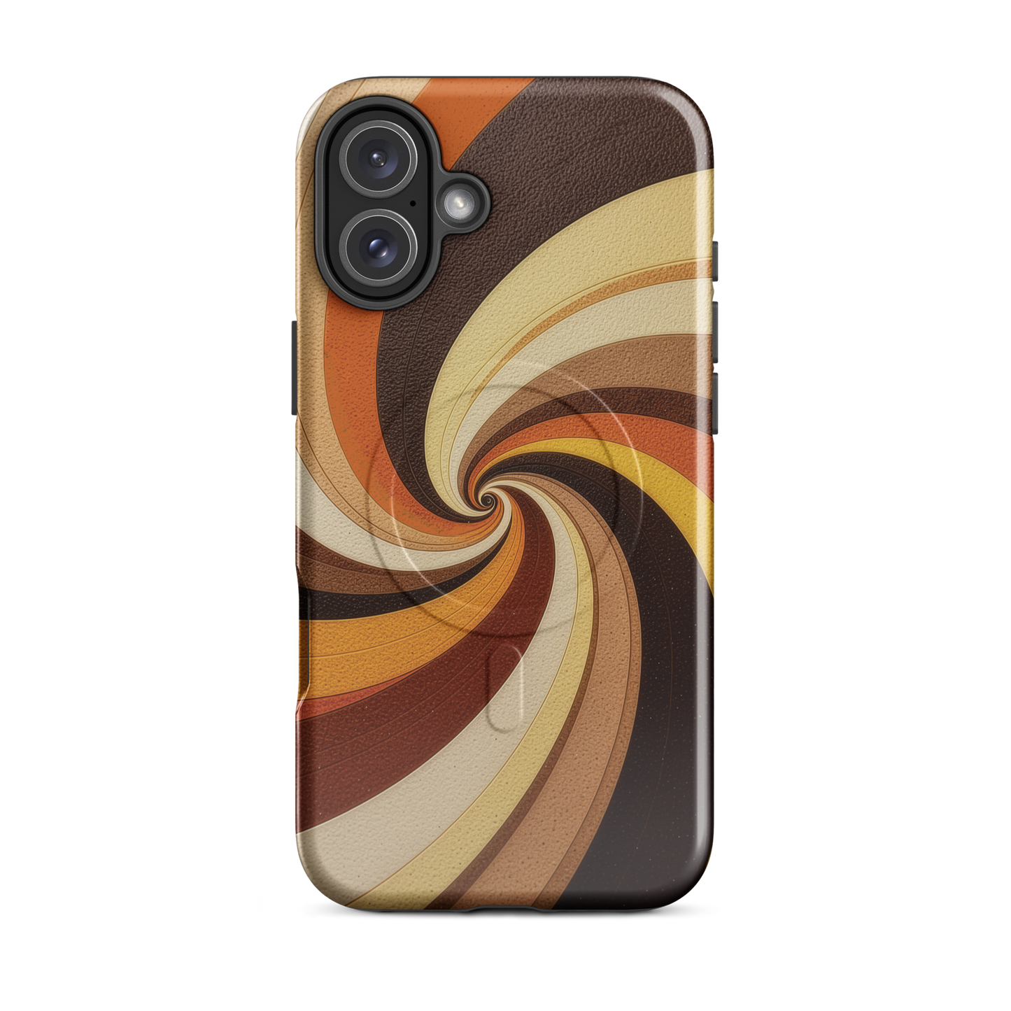 'Golden Swirl' iPhone 16 Plus MagSafe tough phone case - protective glossy case NZ Australia