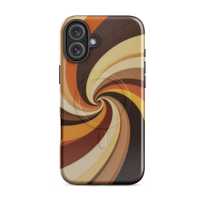 'Golden Swirl' iPhone 16 Plus MagSafe tough phone case - protective glossy case NZ Australia