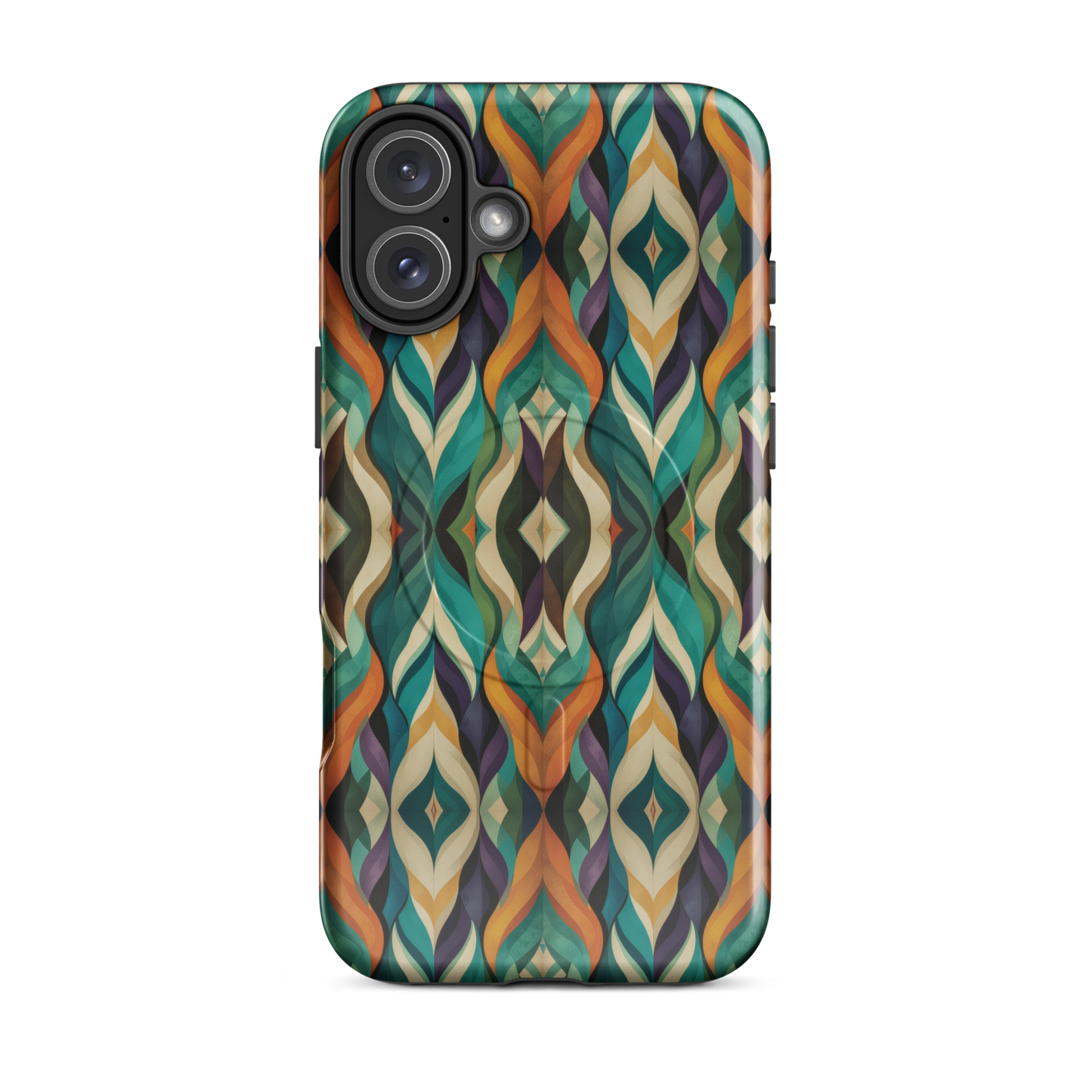 'Rhythm' iPhone 16 Plus MagSafe tough phone case - protective glossy case NZ Australia
