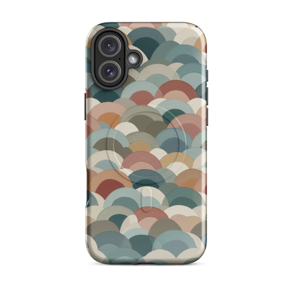'Warm Horizons' iPhone 16 Plus MagSafe tough phone case - protective glossy case NZ Australia