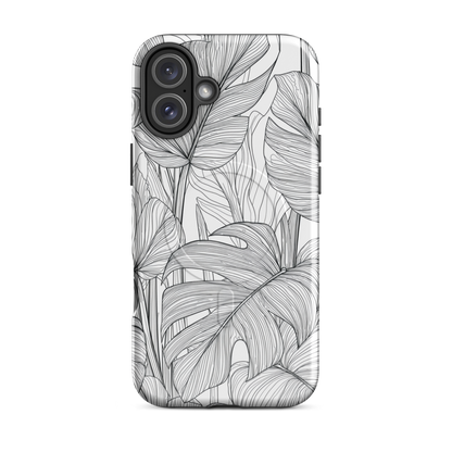 'Tropical Lines' iPhone 16 Plus MagSafe tough phone case - protective glossy case NZ Australia