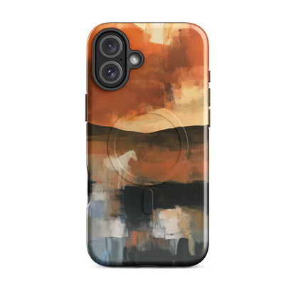'Ember Fields' iPhone 16 Plus MagSafe phone case - protective glossy case NZ Australia