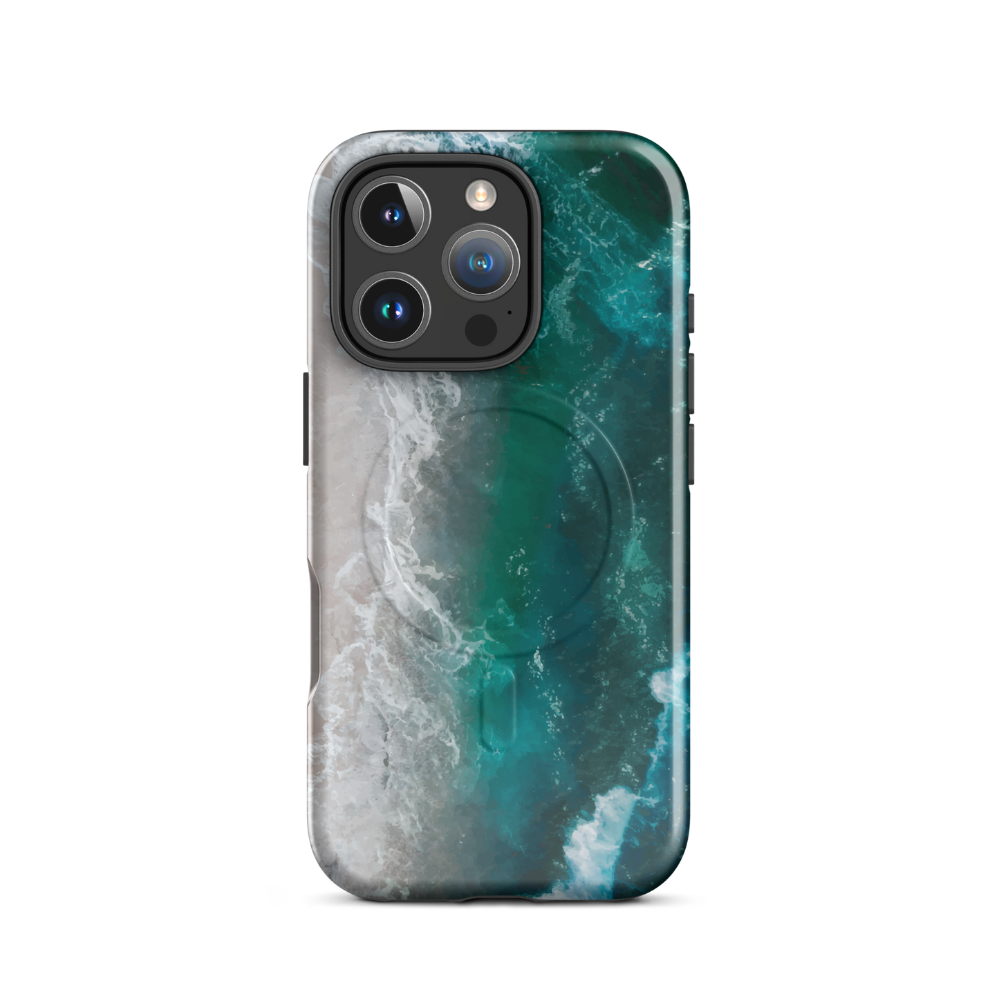 'Ocean View' iPhone 16 Pro MagSafe tough phone case - protective glossy case NZ Australia
