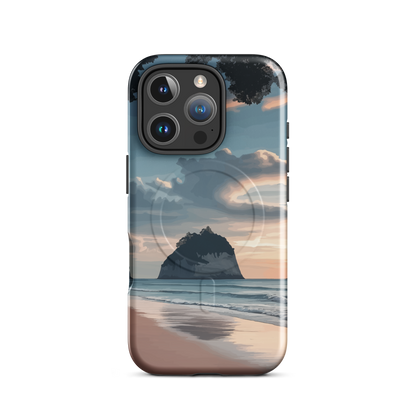 'Cathedral Cove' iPhone 16 Pro MagSafe tough phone case - protective glossy case NZ Australia