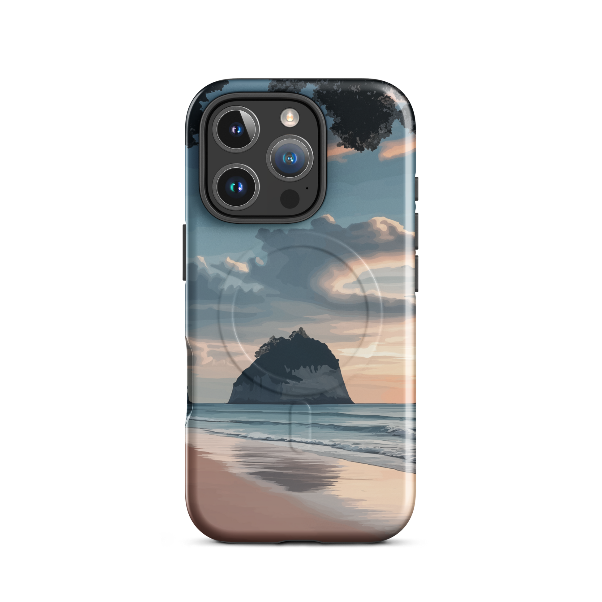 'Cathedral Cove' iPhone 16 Pro MagSafe tough phone case - protective glossy case NZ Australia
