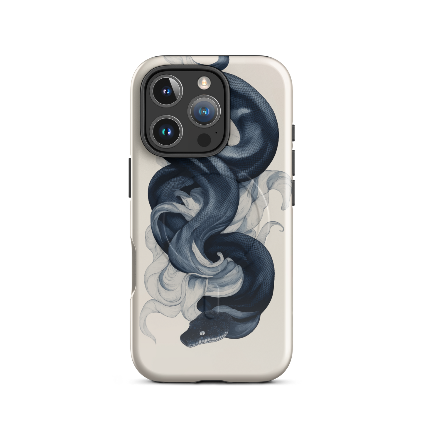 'Midnight Python' iPhone 16 Pro MagSafe tough phone case - protective glossy case NZ Australia