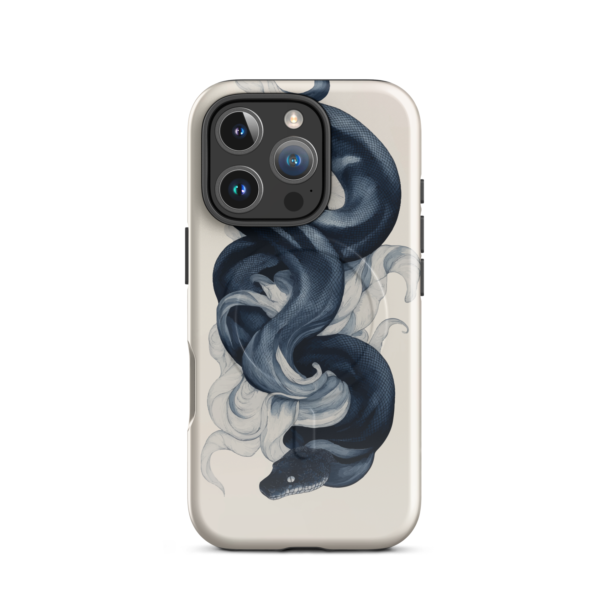 'Midnight Python' iPhone 16 Pro MagSafe tough phone case - protective glossy case NZ Australia