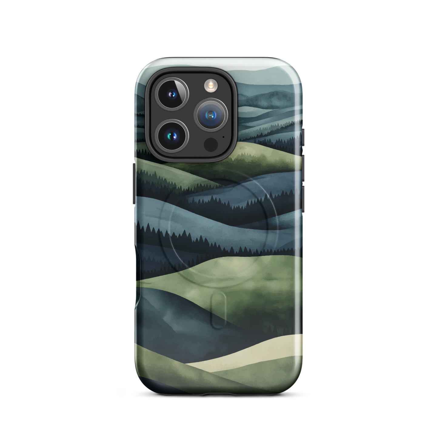 'Blue Mountains' iPhone 16 Pro MagSafe tough phone case - protective glossy case NZ Australia