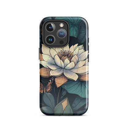 'Water Lily' iPhone 16 Pro MagSafe tough phone case - protective glossy case NZ Australia