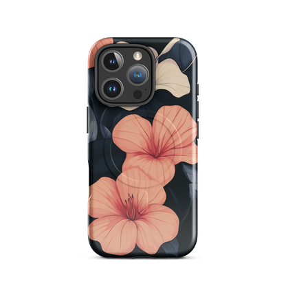 'Hibiscus Flower' iPhone 16 Pro MagSafe tough phone case - protective glossy case NZ Australia
