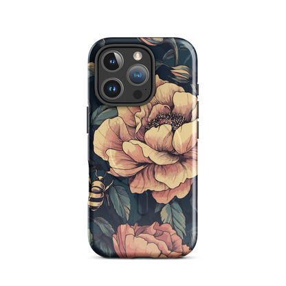 'Vintage Pink Roses' iPhone 16 Pro MagSafe tough phone case - protective glossy case NZ Australia
